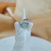 Vintage Style Icy Jade Ring Sterling Silver 925 Open Band Jewelry - Image 4