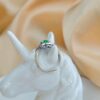 Natural Green Jade Ring Sterling Silver Zircon Vintage Jewelry - Image 5
