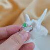 Natural Green Jade Ring Sterling Silver 925 Adjustable Ring Open Back Jade Jewelry Delicate Zircon Halo Ring for Women - Image 6