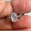 Natural White Jade Ring Sterling Silver 925, Zircon Halo Accents, Open Back Design - Image 10