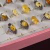 Natural amber ring with an open back, silver-plated vintage style AMBER012 - Image 4